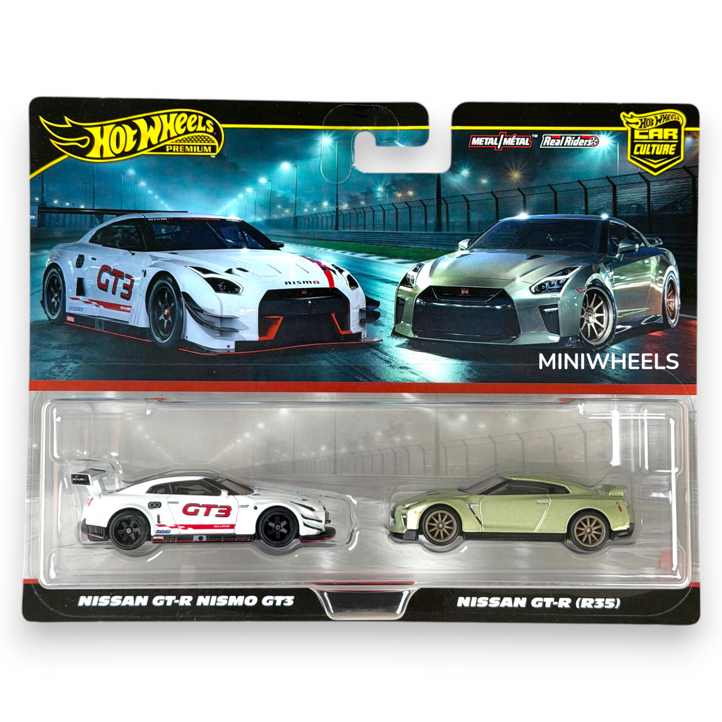Hot Wheels Premium 2-Pack - Nissan GT-R Nismo GT3 & Nissan GT-R (R35) - (JBL05)